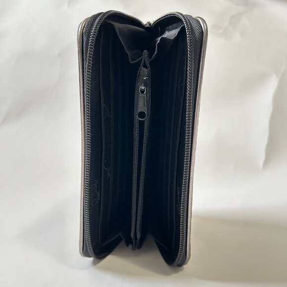 Vera Bradley Accordian Wallet Moon Drops Faux Leather Zip Around Wallet Retired - Picture 5 of 6